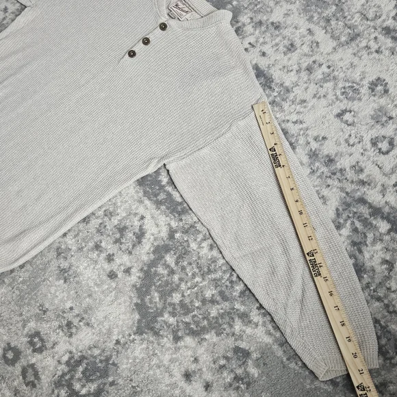Vintage 90s Woolrich Hand Framed Button Henley Tan Sand Sweater Mens Large - Picture 13 of 13